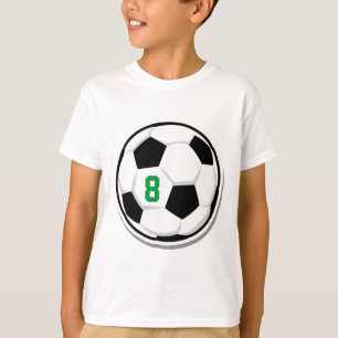 Voetbal Wit Zwart Groen Kinder Teamnummer T-shirt