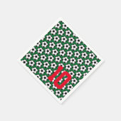 Voetbal Wit Zwart Groen NUMMER Sport Kinder Servet (Hoek)