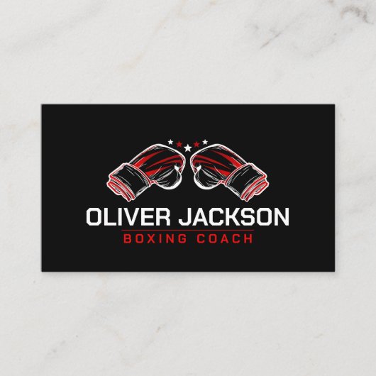 Voetbal Witte en rode handschoenen Visitekaartje (Voorkant)