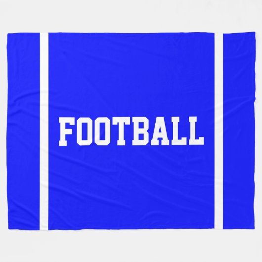 VOETBAL Witte tekst eindzone strepen op Fleece Deken (Voorkant (Horizontaal))