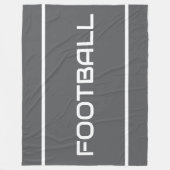 VOETBAL Witte tekststrepen op professioneel grijs Fleece Deken (Voorkant)