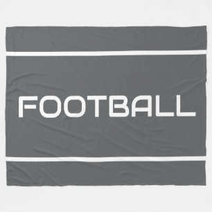 VOETBAL Witte tekststrepen op professioneel grijs Fleece Deken