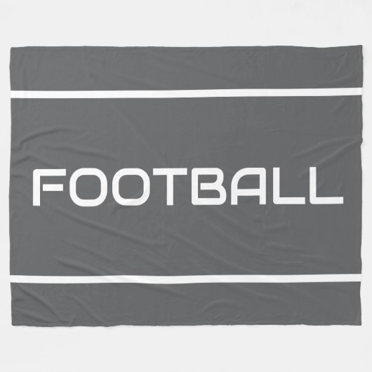VOETBAL Witte tekststrepen op professioneel grijs Fleece Deken (Voorkant (Horizontaal))