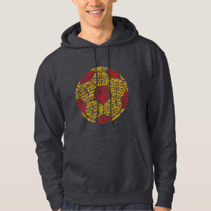 Voetbal woord kunst rood en geel hoodie