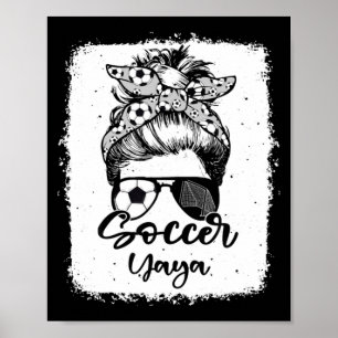 Voetbal Yaya Vintage Luipaard Rommelige Knot Geble Poster