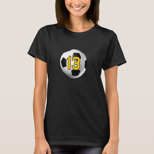 Voetbal Yellow Lucky Favorite Jersey Number 13 T-shirt (Voorkant)