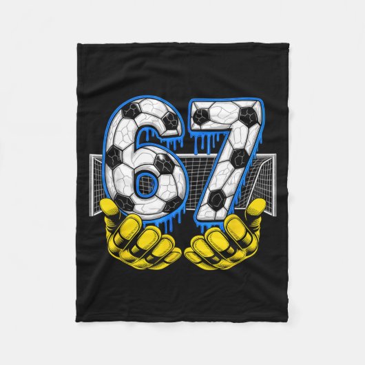 Voetbal Zes Zeven 67 Grappige Gen Alpha Meme  Fleece Deken (Voorkant)