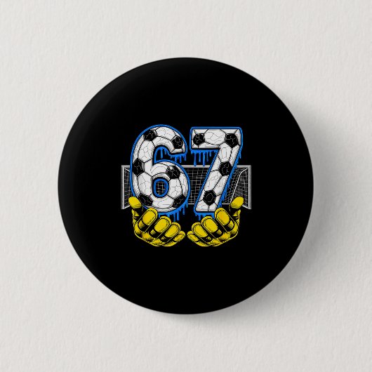 Voetbal Zes Zeven 67 Grappige Gen Alpha Meme Ronde Button 5,7 Cm (Voorkant)