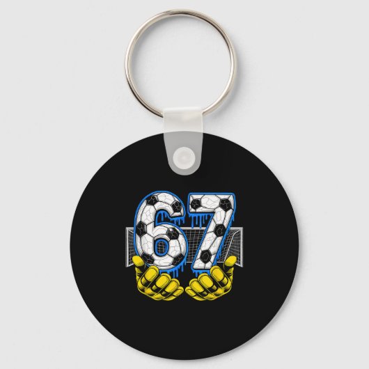 Voetbal Zes Zeven 67 Grappige Gen Alpha Meme Sleutelhanger (Voorkant)