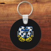 Voetbal Zes Zeven 67 Grappige Gen Alpha Meme Sleutelhanger (Voorkant)