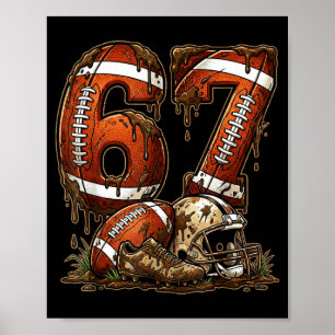 Voetbal Zes Zeven Drip 67 Meme Grappig 6-7 Voetbal Poster