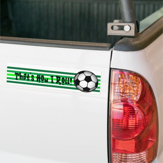 Voetbal "Zo ben ik aan het rollen." Bumpersticker (Op Truck)
