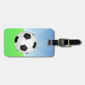 Voetbal zonnige dag bagagelabel (Voorkant horizontaal)