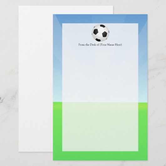 voetbal zonnige dag briefpapier (Voorkant / Achterkant)