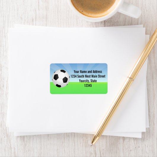 Voetbal zonnige dag etiket (Insitu)