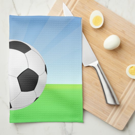 Voetbal zonnige dag theedoek (Quarter Fold)