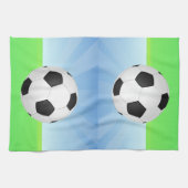 Voetbal zonnige dag theedoek (Horizontaal)
