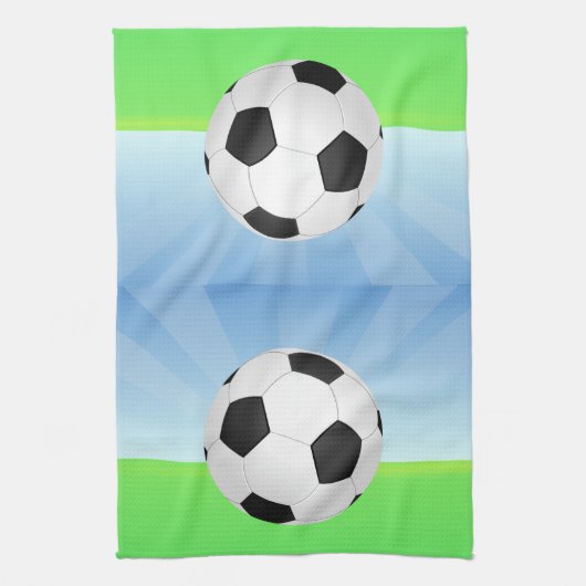 Voetbal zonnige dag theedoek (Verticaal)