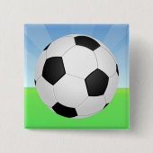 Voetbal zonnige dag vierkante button 5,1 cm (Voorkant)