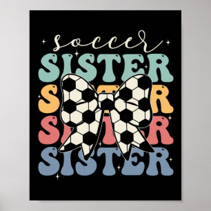 Voetbal Zus Vintage Sportliefhebber Zus Moeders D Poster