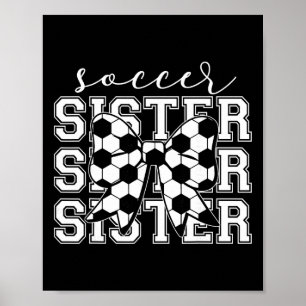 Voetbal Zus Vintage Sportliefhebber Zus Moeders D Poster