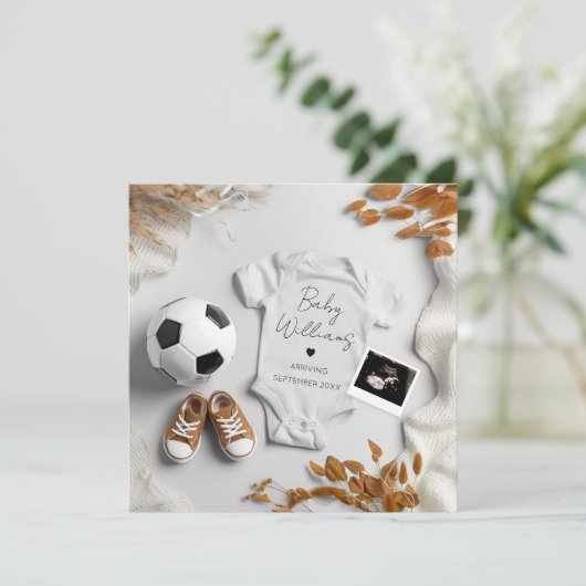 Voetbal zwangerschap aankondiging (Staand voorkant)