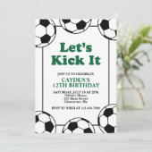 Voetbal zwart en groen Verjaardag Kaart (Staand voorkant)