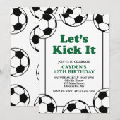 Voetbal zwart en groen Verjaardag Kaart (Voorkant / Achterkant)