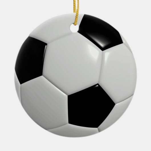 Voetbal | Zwart Keramisch Ornament (Voorkant)