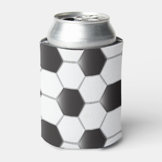 Voetbal, zwart-wit blikjeskoeler (Blikje Voorkant)