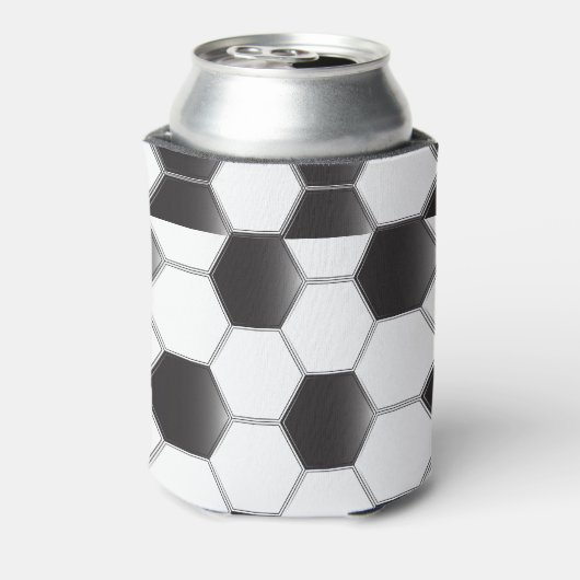 Voetbal, zwart-wit blikjeskoeler (Blikje Achterkant)