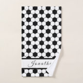 Voetbal Zwart-wit Kinder spelers Naam Sporty Handdoek (Handdoek)