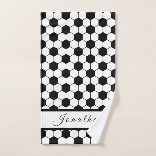 Voetbal Zwart-wit Kinder spelers Naam Sporty Handdoek (Handdoek)