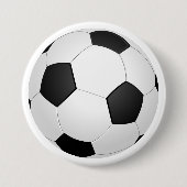 Voetbal zwart-wit Klassiek Ronde Button 7,6 Cm (Voorkant)