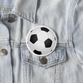 Voetbal zwart-wit Klassiek Ronde Button 7,6 Cm (In situ)