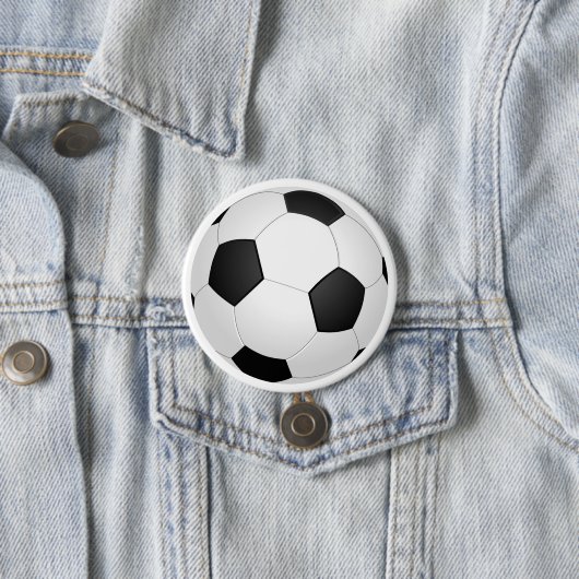 Voetbal zwart-wit Klassiek Ronde Button 7,6 Cm (In situ)