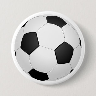 Voetbal zwart-wit Klassiek Ronde Button 7,6 Cm