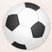 Voetbal zwart-wit Klassiek Ronde Kartonnen Onderzetter (Voorkant)