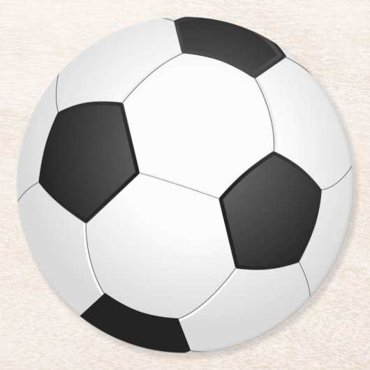 Voetbal zwart-wit Klassiek Ronde Kartonnen Onderzetter (Voorkant)