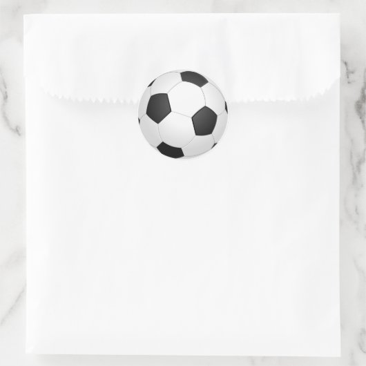 Voetbal zwart-wit ronde sticker (Tas)