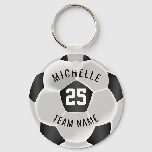 Voetbal - Zwart-wit Sleutelhanger (Voorkant)