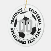 Voetbal Zwart-wit Speler Modern Keramisch Ornament (Links)