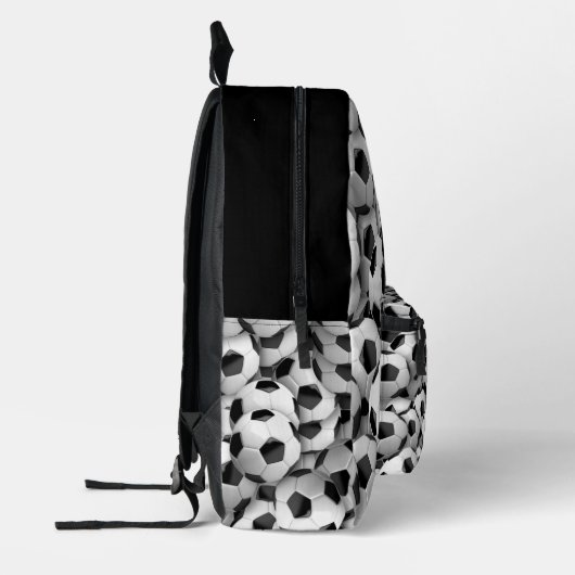Voetbal Zwart Wit Sport Patroon Bedrukte Rugzak (Links)