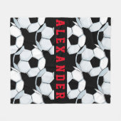 Voetbal zwart wit sport spel speler jongens meisje fleece deken (Voorkant (Horizontaal))