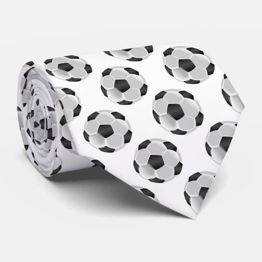 Voetbal zwart-wit stropdas (Opgerold)
