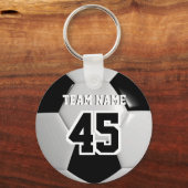 Voetbal zwart-wit team sleutelhanger (Voorkant)