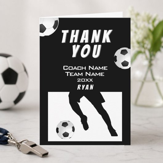 Voetbal Zwarte Bedankt Coach Kaart