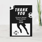 Voetbal Zwarte Bedankt Coach Kaart (Voorkant)