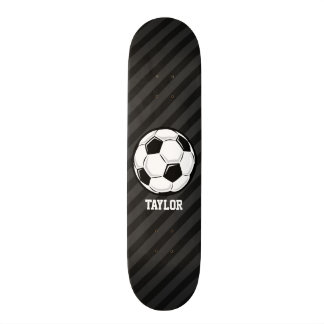 Voetbal; zwarte en donkergrijze strepen skateboard