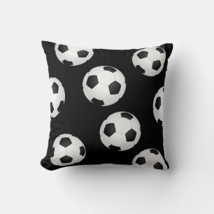 voetbal zwarte en witte kussen